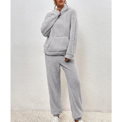 📢🎉50%Rabatt!!!🛍️✨Plüsch-Kapuzenpullover und Hose Lounge-Set für Damen
