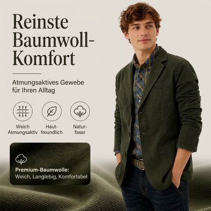 Herren-Slim-Fit-Jacke mit Kerbkragen