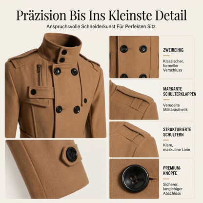 Zweireihiger Trenchcoat für Herren, Slim Fit