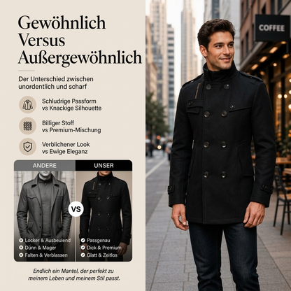 Zweireihiger Trenchcoat für Herren, Slim Fit