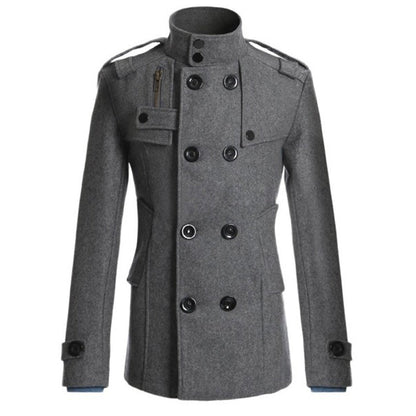 Zweireihiger Trenchcoat für Herren, Slim Fit