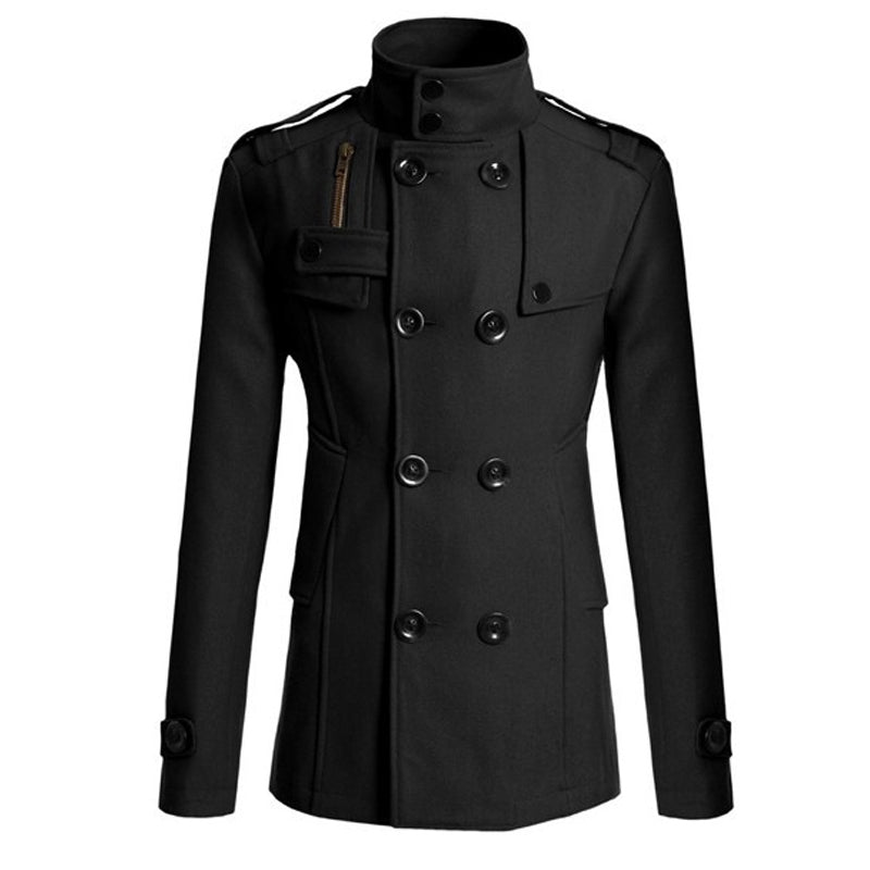 Zweireihiger Trenchcoat für Herren, Slim Fit