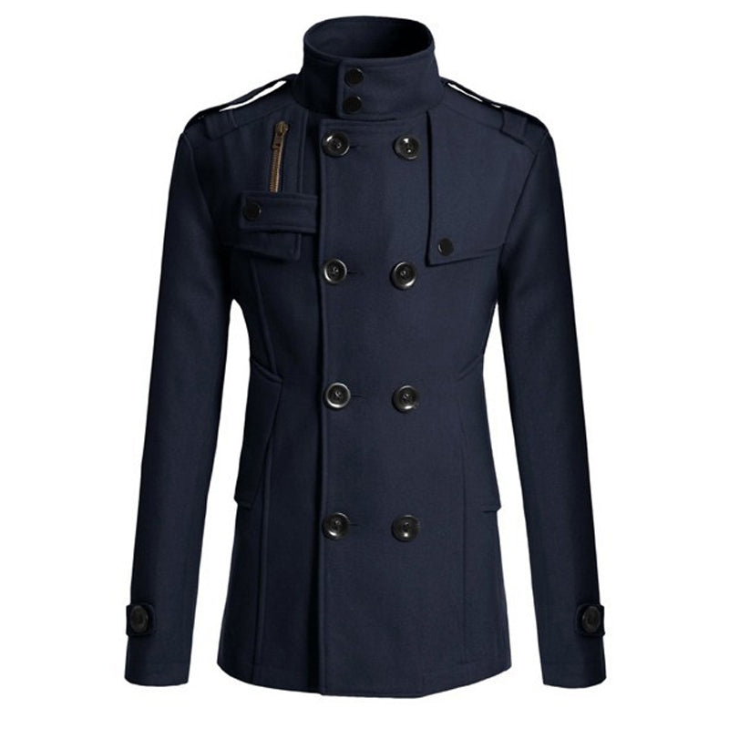 Zweireihiger Trenchcoat für Herren, Slim Fit