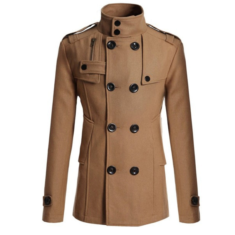 Zweireihiger Trenchcoat für Herren, Slim Fit