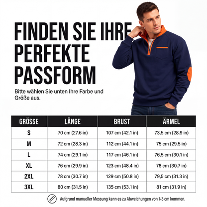 Warmes Herren-Casual-Sweatshirt mit Viertelreißverschluss