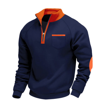 Warmes Herren-Casual-Sweatshirt mit Viertelreißverschluss