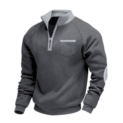 Warmes Herren-Casual-Sweatshirt mit Viertelreißverschluss