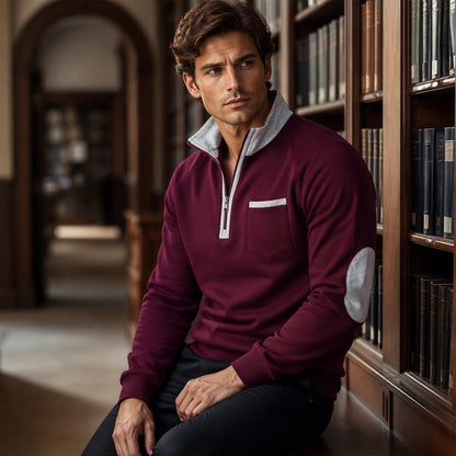 Warmes Herren-Casual-Sweatshirt mit Viertelreißverschluss