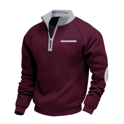 Warmes Herren-Casual-Sweatshirt mit Viertelreißverschluss