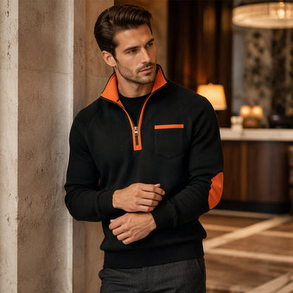 Warmes Herren-Casual-Sweatshirt mit Viertelreißverschluss