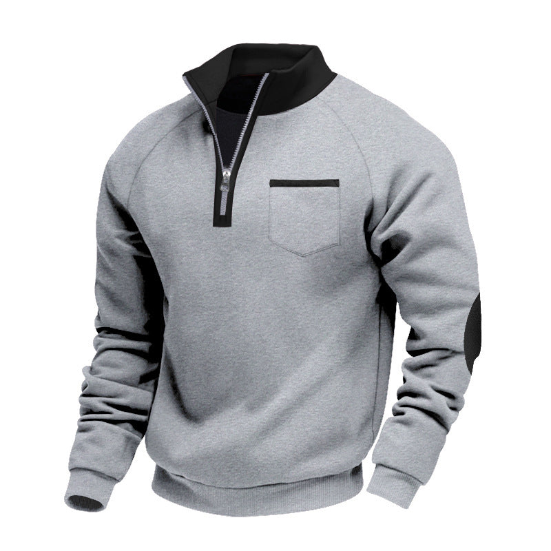 Warmes Herren-Casual-Sweatshirt mit Viertelreißverschluss