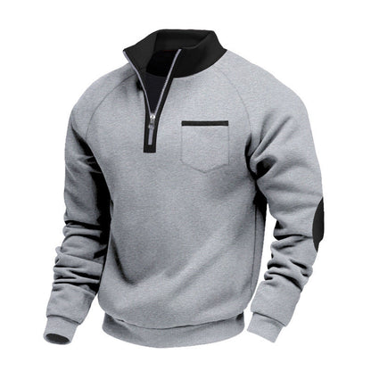 Warmes Herren-Casual-Sweatshirt mit Viertelreißverschluss
