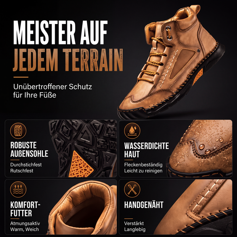 Robuste PU-Lederstiefel im Vintage-Stil für Herren