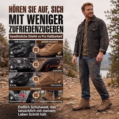 Robuste PU-Lederstiefel im Vintage-Stil für Herren