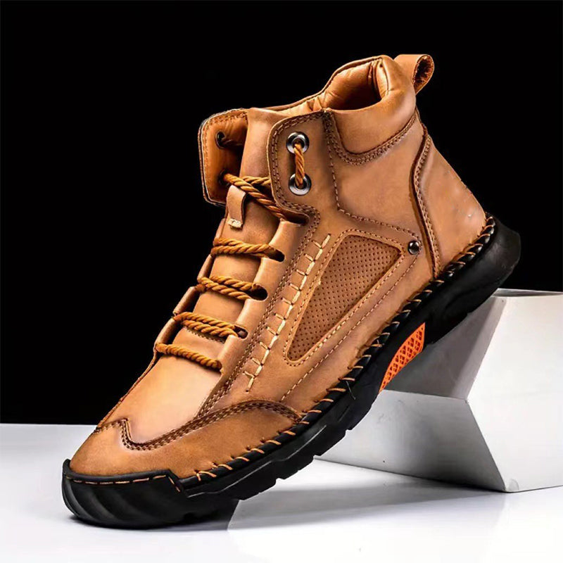 Robuste PU-Lederstiefel im Vintage-Stil für Herren