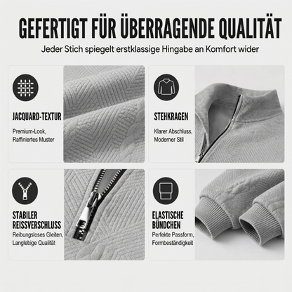 📈 Verkaufshit Nr. 1 – direkt 50%! Herren-Casual-Sweatshirt mit Jacquard-Muster und halbem Reißverschluss