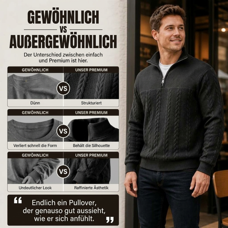 📈 Verkaufshit Nr. 1 – direkt 50%! Herren-Casual-Sweatshirt mit Jacquard-Muster und halbem Reißverschluss