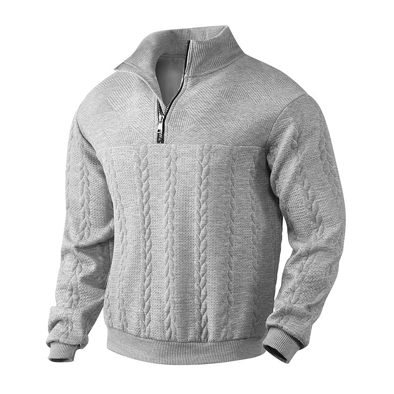 📈 Verkaufshit Nr. 1 – direkt 50%! Herren-Casual-Sweatshirt mit Jacquard-Muster und halbem Reißverschluss