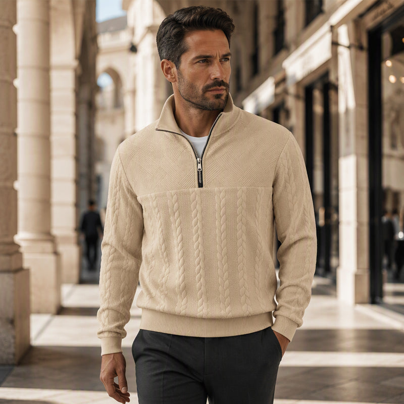 📈 Verkaufshit Nr. 1 – direkt 50%! Herren-Casual-Sweatshirt mit Jacquard-Muster und halbem Reißverschluss