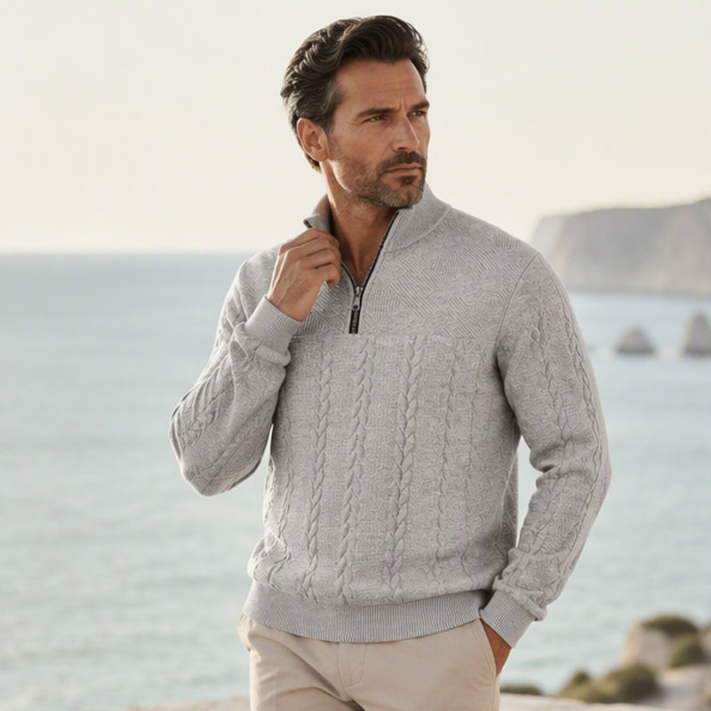 📈 Verkaufshit Nr. 1 – direkt 50%! Herren-Casual-Sweatshirt mit Jacquard-Muster und halbem Reißverschluss