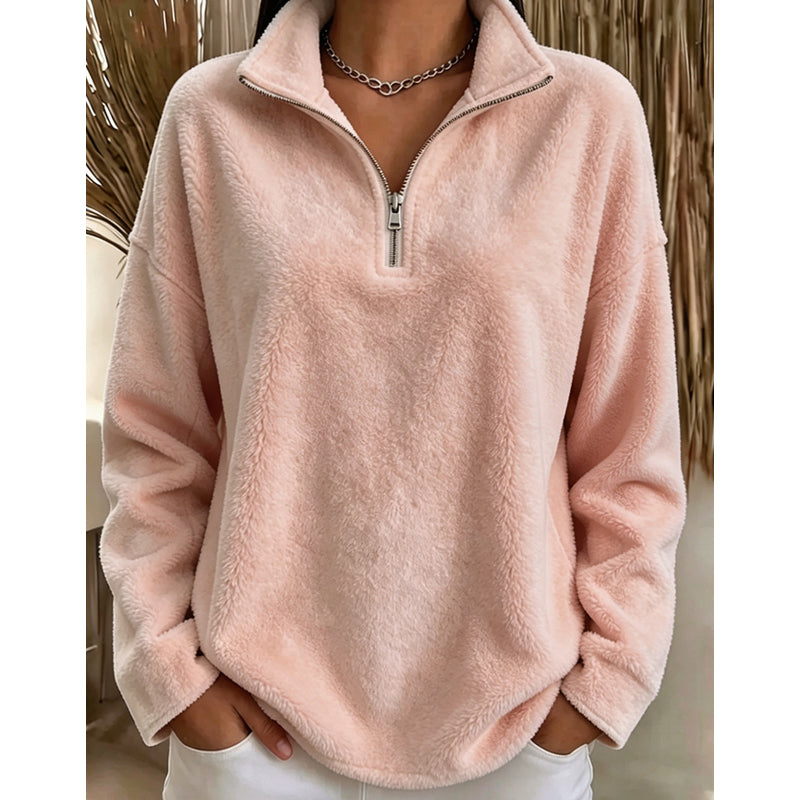 🔥Beliebtes Produkt ！✨Bequemes, gemütliches Quarter-Zip-Sweatshirt für Damen
