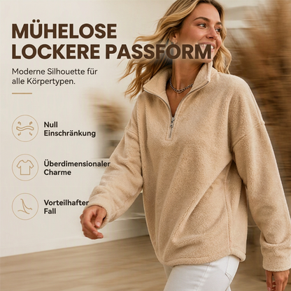 🔥Beliebtes Produkt ！✨Bequemes, gemütliches Quarter-Zip-Sweatshirt für Damen