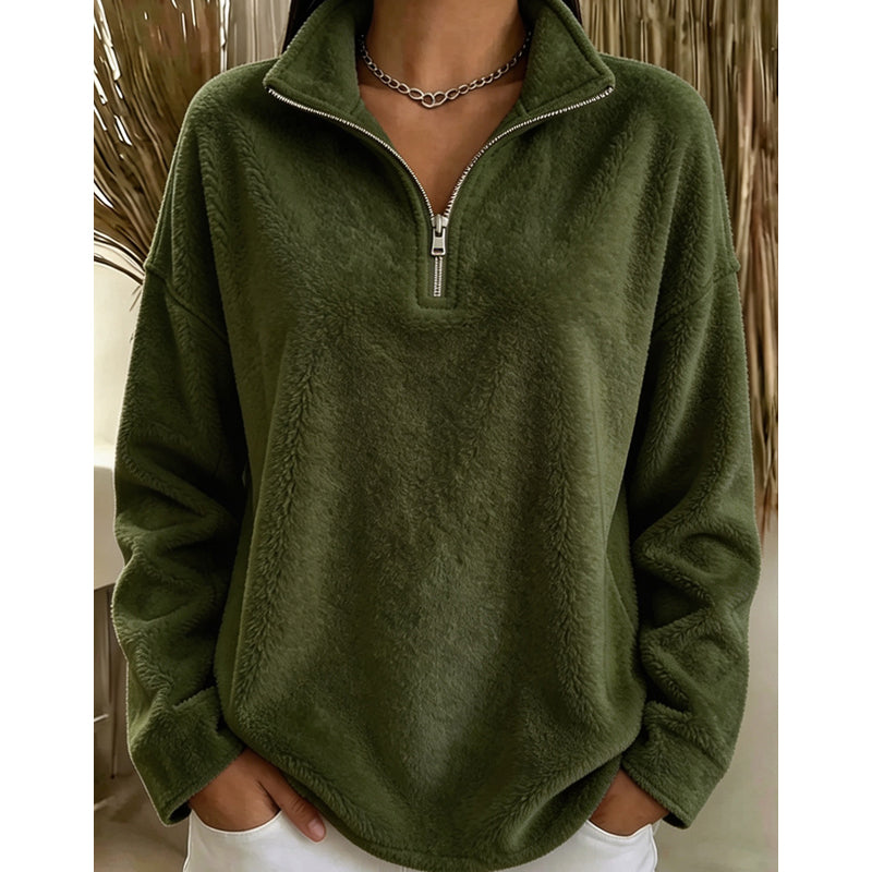 🔥Beliebtes Produkt ！✨Bequemes, gemütliches Quarter-Zip-Sweatshirt für Damen