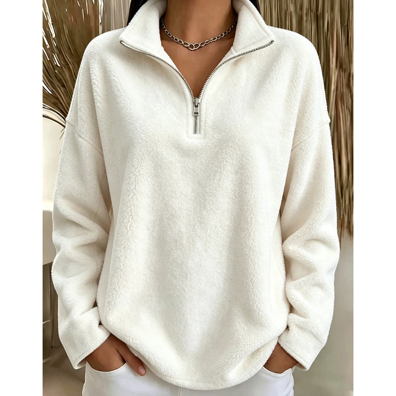 🔥Beliebtes Produkt ！✨Bequemes, gemütliches Quarter-Zip-Sweatshirt für Damen