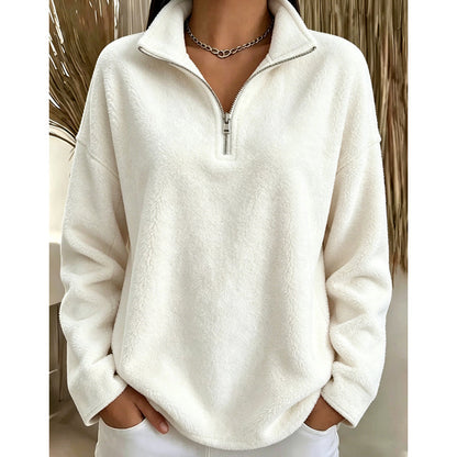🔥Beliebtes Produkt ！✨Bequemes, gemütliches Quarter-Zip-Sweatshirt für Damen