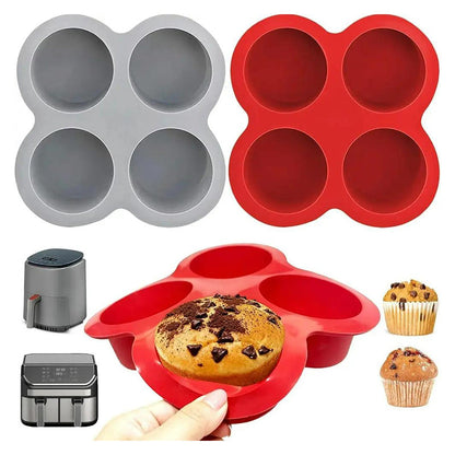 Silikon-Kuchenbackform mit 4 Mulden