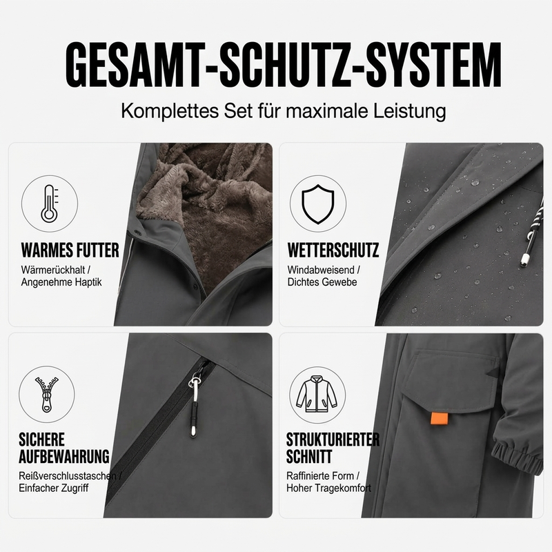 Herzlichkeit Herren Winterparka mit Kapuze und Plüschfutter