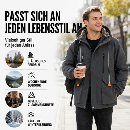Herzlichkeit Herren Winterparka mit Kapuze und Plüschfutter
