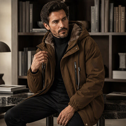 🔥 Nur heute 50 %! Herren Winterparka mit Kapuze & Plüschfutter – Kuschelig, warm & immer passend