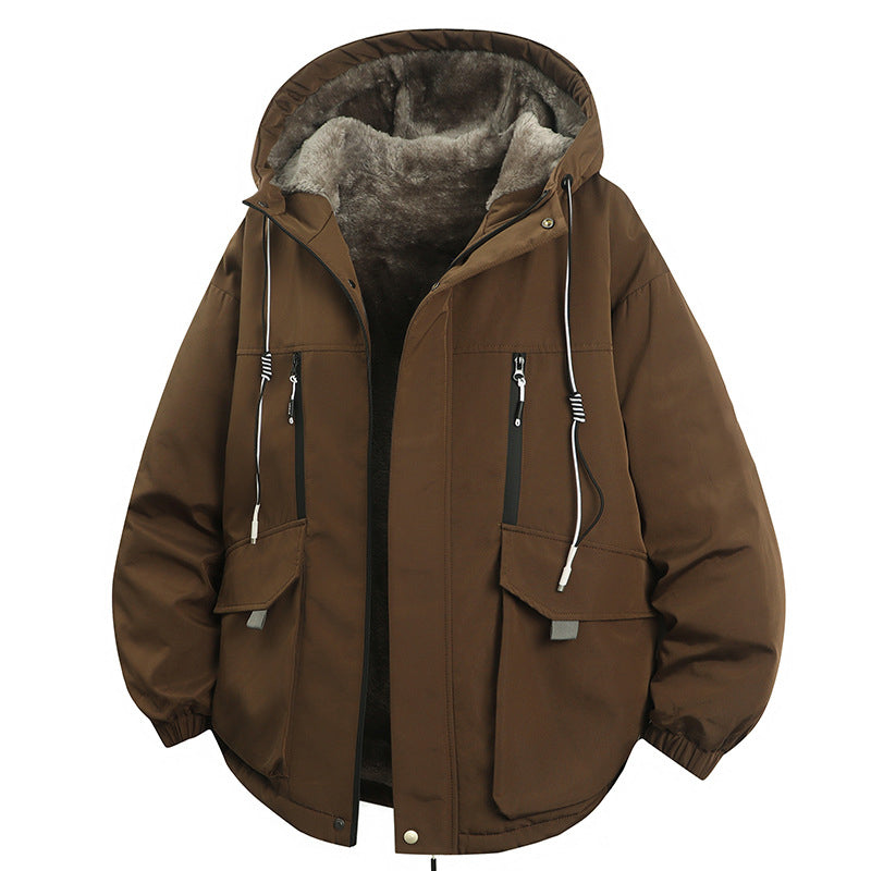 Herzlichkeit Herren Winterparka mit Kapuze und Plüschfutter