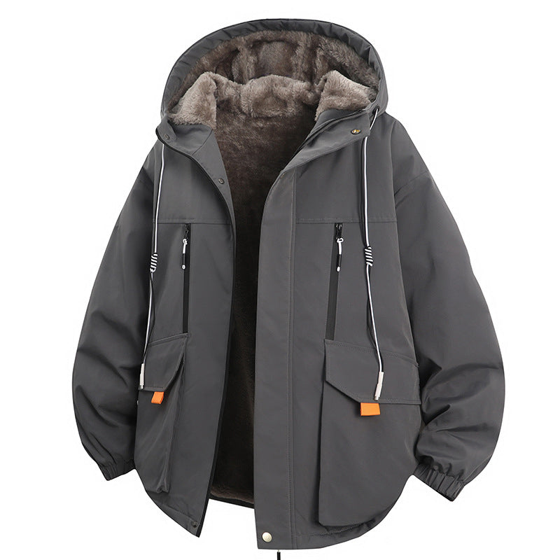 Herzlichkeit Herren Winterparka mit Kapuze und Plüschfutter