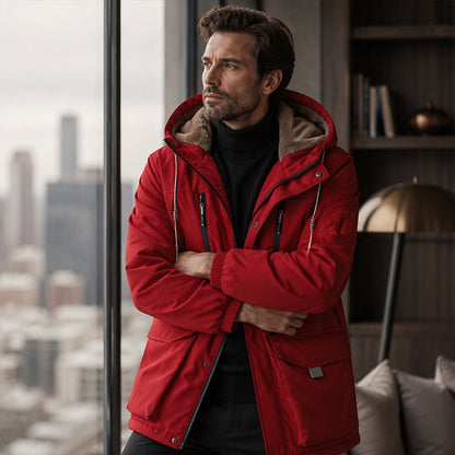 Herzlichkeit Herren Winterparka mit Kapuze und Plüschfutter