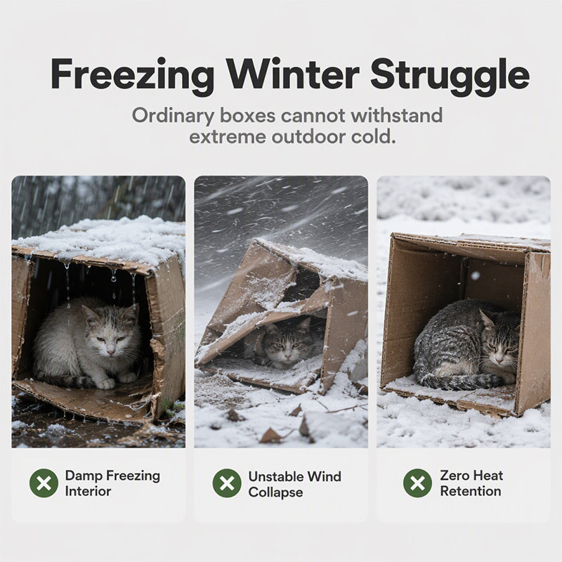 🐱 Katzenunterstand für draußen – Isoliert & Wetterfest