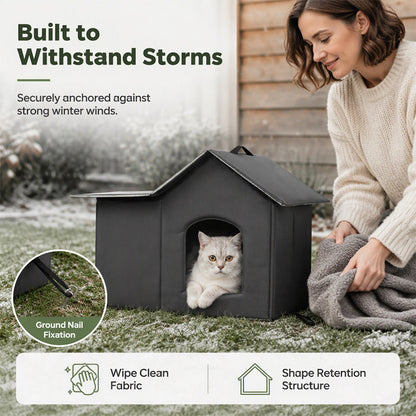 🐱 Katzenunterstand für draußen – Isoliert & Wetterfest