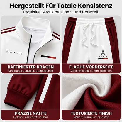 📢🎉 50% RABATT 🛍️✨Herren Farbblock-Reißverschlussjacke und Kordelhosen-Set