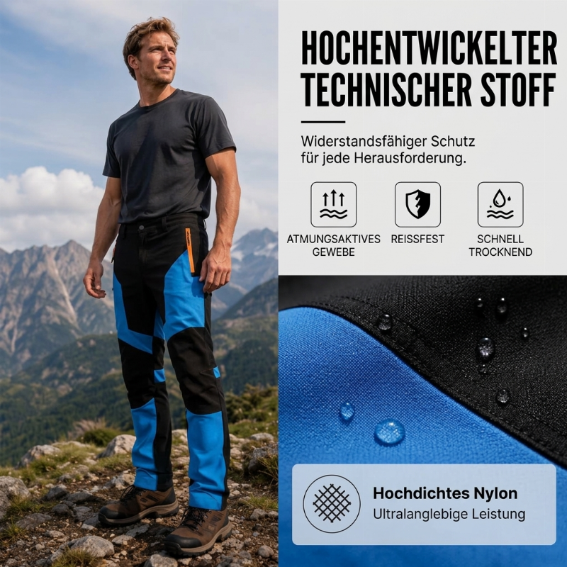 🌟 Bestseller – nur diese Woche reduziert! 🌟 Wasserdichte & winddichte Herren-Wanderhose im Patchwork-Design