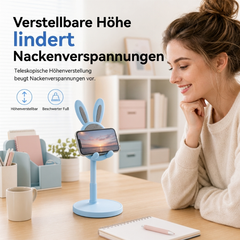 📱 50% RABATT! 🐰 Kaninchen-Handyständer – Niedlich & praktisch für den Schreibtisch ✨