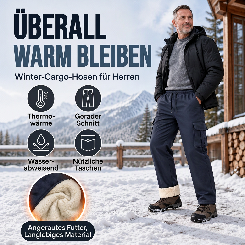📢 Kundenliebling! 🔥 50% RABATT – Warme Herren-Cargohose mit Plüschfutter