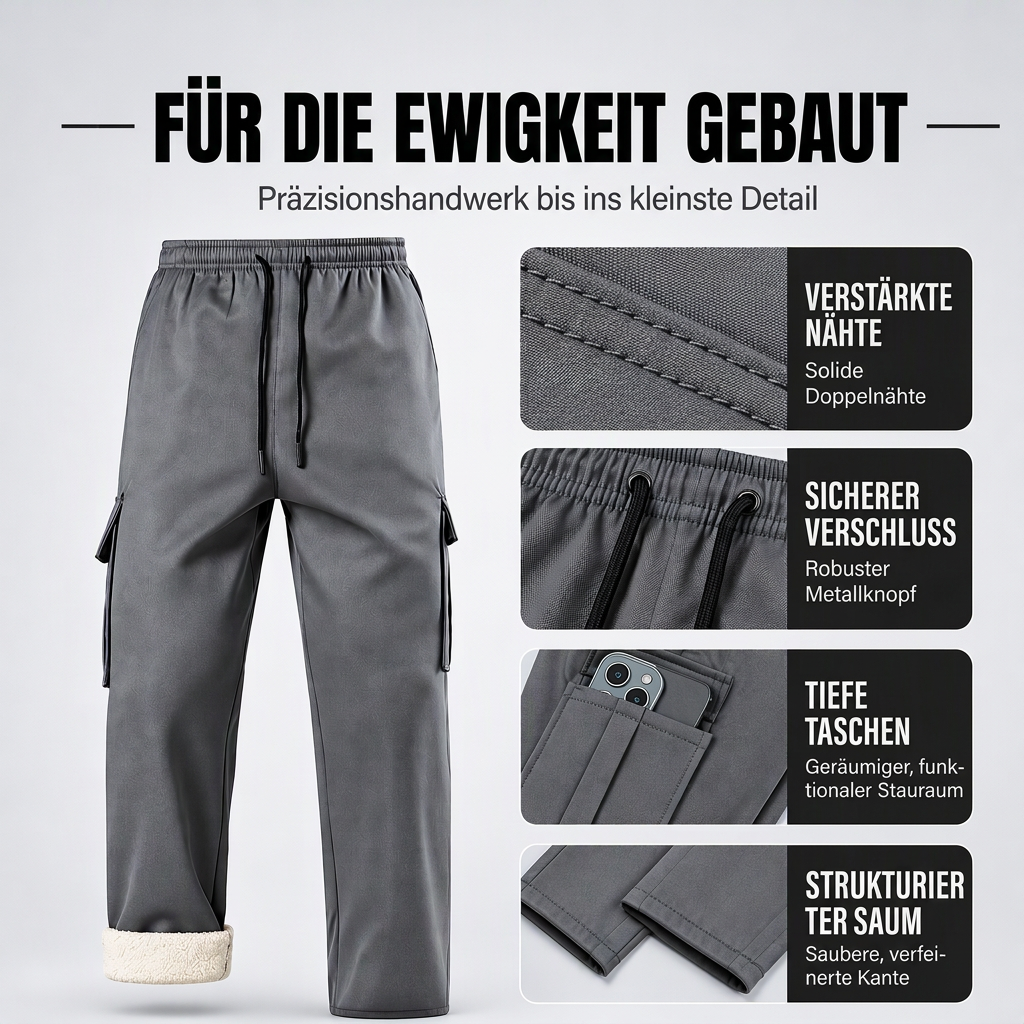 📢 Kundenliebling! 🔥 50% RABATT – Warme Herren-Cargohose mit Plüschfutter
