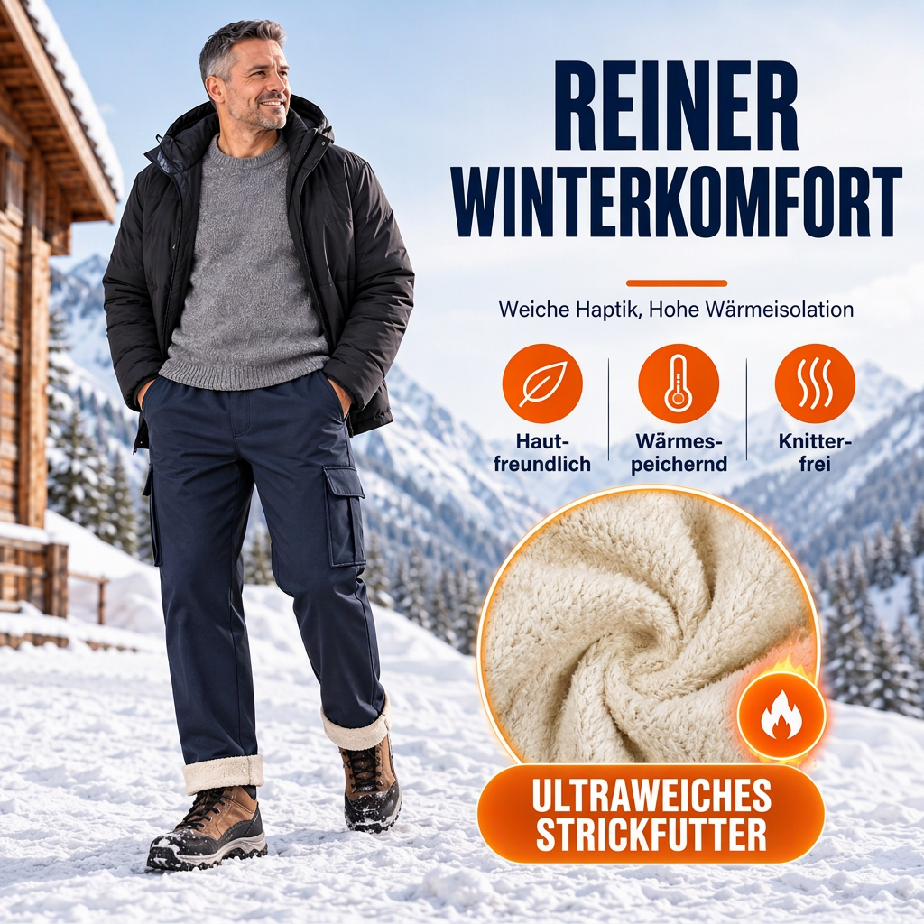 📢 Kundenliebling! 🔥 50% RABATT – Warme Herren-Cargohose mit Plüschfutter