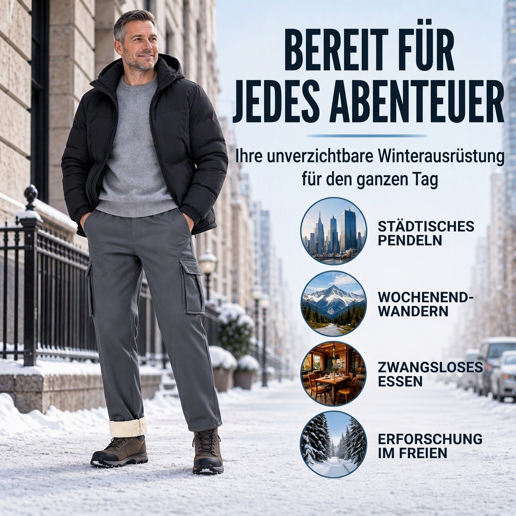 📢 Kundenliebling! 🔥 50% RABATT – Warme Herren-Cargohose mit Plüschfutter