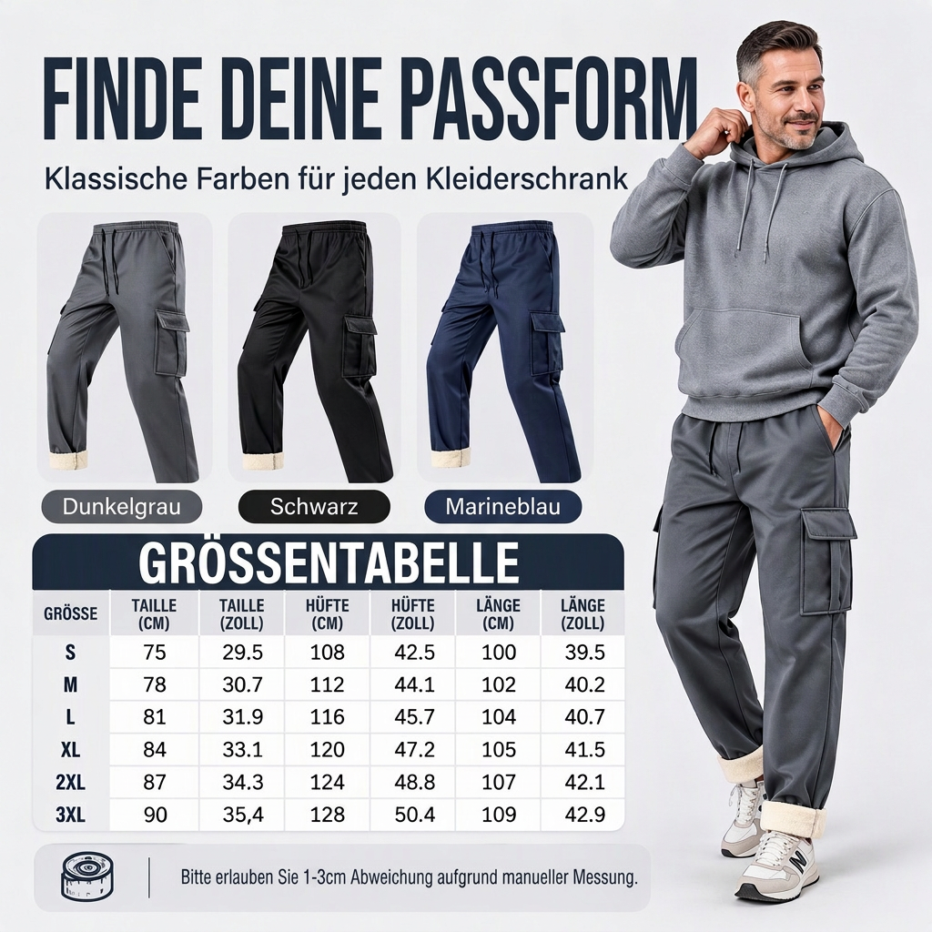 📢 Kundenliebling! 🔥 50% RABATT – Warme Herren-Cargohose mit Plüschfutter