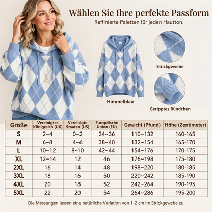 !🛍️✨Damen lässiges Argyle Kapuzenpullover