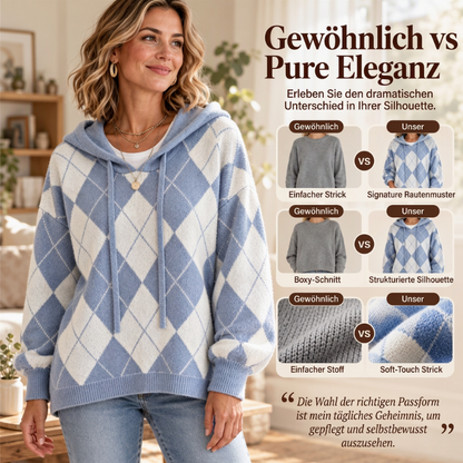 !🛍️✨Damen lässiges Argyle Kapuzenpullover