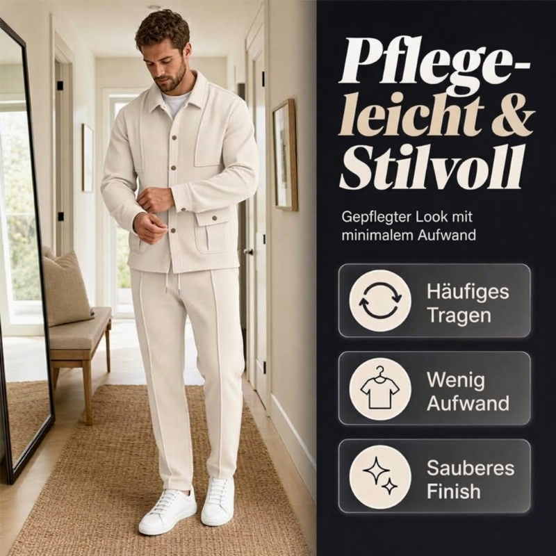 🔥Beliebtes Produkt ！✨Herren-Set aus Waffelstrick-Cardigan-Jacke und Hose