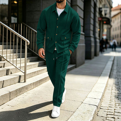 🔥Beliebtes Produkt ！✨Herren-Set aus Waffelstrick-Cardigan-Jacke und Hose